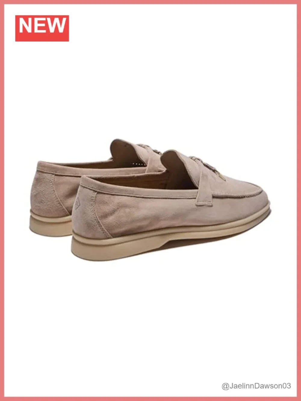 Premium Suede Leather Loafers with Charm Accents Comfort Footbed Slip-On